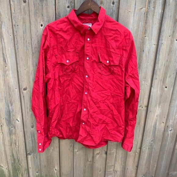 True Religion Shirt Red XXL - Picture 2 of 5